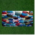Creative License Plate Auto Tag With Colorful Cool Umbrellas View