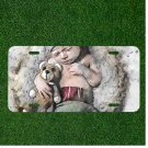 Custom Personalized License Plate Auto Tag With Kid Sleeping With Teddy Bear