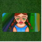 Custom Personalized License Plate Car Tag With Green Eyed Cartoon Girl Weird NEW