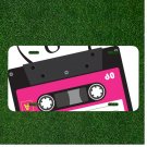 Custom Personalized License Plate Auto Tag With Black And Pink Cassette Tape
