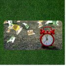 Custom Personalized License Plate Auto Tag With Time Is Money Clock Design