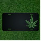 Custom Personalized License Plate With Add Names To Marijuana Leaf Plant Design