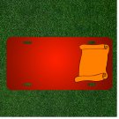 Custom Personalized License Plate With Add Names To Scroll Paper Blank Orange
