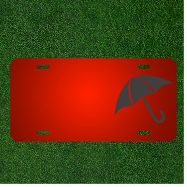 Custom Personalized License Plate With Add Names To Umbrella Rain Wind Retro