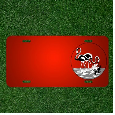 Custom Personalized License Plate With Add Names To Water Flamingos Long Legs