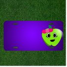 Custom Personalized License Plate With Add Names To Apple Green Smile Comic