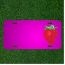 Custom Personalized Car License Plate With Add Names To Strawberry Red Fruit