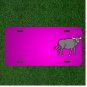 Custom Personalized Car License Plate With Add Names To Gray Bull Horns