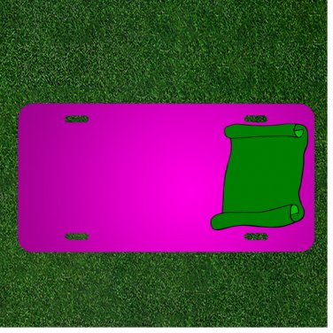 Custom Personalized Car License Plate With Add Names To Scroll Paper Blank