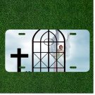 Custom Personalized License Plate Auto Tag With Angel And Cross Design