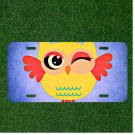 Custom Personalized License Plate Auto Tag With Bird Winking Design Art