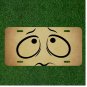 Custom Personalized License Plate Auto Tag With Worried Emoji Face Design
