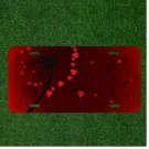 Custom Personalized License Plate Auto Tag With Heart Fireworks Art Design