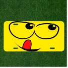 Custom Personalized License Plate Auto Tag With Licky Face Emoji Design