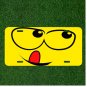 Custom Personalized License Plate Auto Tag With Licky Face Emoji Design