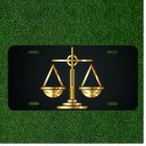 Custom Personalized License Plate Auto Tag With Golden Weighing Scale Design