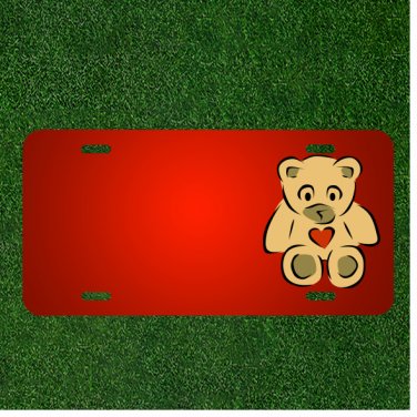 Custom Personalized License Plate With Add Names To Teddybear Toy Stuffed