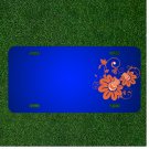 Custom Personalized License Plate With Add Names To Floral Pattern Abstract