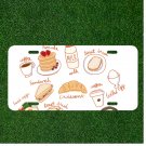 Creative License Plate Auto Tag With Pancakes Coffee And Milk Design