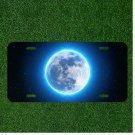 Custom Personalized License Plate Auto Tag With Glowing Planet Design