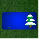 Custom Personalized License Plate With Add Names To Snowy Christmas Tree