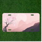 Custom Personalized License Plate Auto Tag With Amazing Pink Tree Design