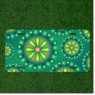 Custom Personalized Car License Plate With Green Floral Background Texture