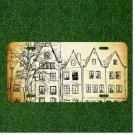 Custom Personalized License Plate Auto Tag With Cool Tree And Building Sketch