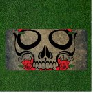 Custom Personalized License Plate Auto Tag With Roses In Skull Teeth Design