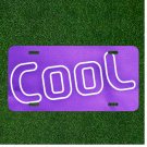 Custom Personalized License Plate Auto Tag With COOL In Purple