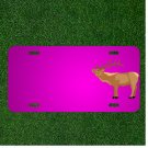 Custom Personalized Car License Plate With Add Names To Deer Brown Open Mouth