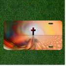 Custom Personalized License Plate Tag With Stunning Jesus Cross Optical Illusion
