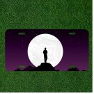 Custom Personalized License Plate Auto Tag With Man By Moon In Purple Design
