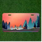 Creative License Plate Auto Tag With Gorgeous Trees And Deers By Pink Design