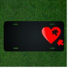 Custom Personalized License Plate With Add Names To Red Puzzle Piece Heart NEW