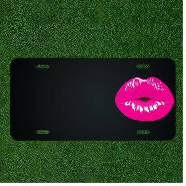 Custom Personalized License Plate With Add Names To Pink Lip Stick Design NEW