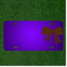 Custom Personalized License Plate With Add Names To Ribbon Brown Bow Bow Bow
