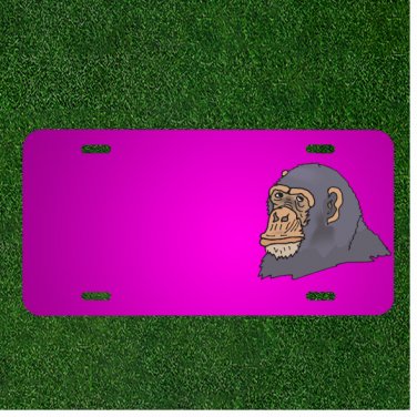 Custom Personalized Car License Plate With Add Names To Head Gray Face Animal