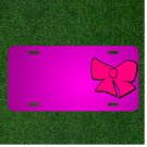Custom Personalized Car License Plate With Add Names To Bow Ribbon Pink Red