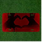 Custom Personalized License Plate Auto Tag With Heart Made Out Of Hands Design