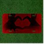 Custom Personalized License Plate Auto Tag With Heart Made Out Of Hands Design