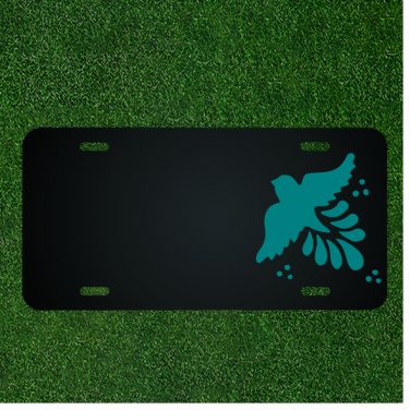 Custom Personalized License Plate With Add Names To Blue Fancy Bird Design NEW