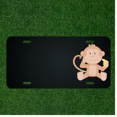 Custom Personalized License Plate With Add Names To Monkey And Banana Design NEW