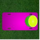 Custom Personalized Car License Plate With Add Names To Lime Half Green Fruit