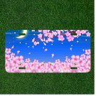 Creative License Plate Auto Tag With Pink Flowers Yellow Moon And Blue Sky