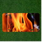 Custom Personalized License Plate Auto Tag With Fire Flames And Electric Design