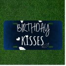 Custom Personalized License Plate Auto Tag With Birthday Kisses Hearts