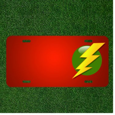 Custom Personalized License Plate With Add Names To Bolt Lightning Flash