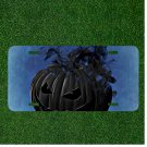 Custom Personalized License Plate Auto Tag With Evil Smokey Pumpkin Design