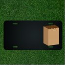 Custom Personalized License Plate With Add Names To Bag Brown Groceries Paper